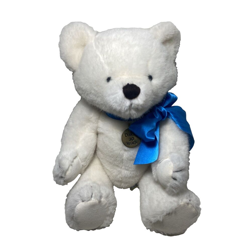 DAkin White Teddy Bear Articulated 30 Year Anniversary Bear 1985 Plush